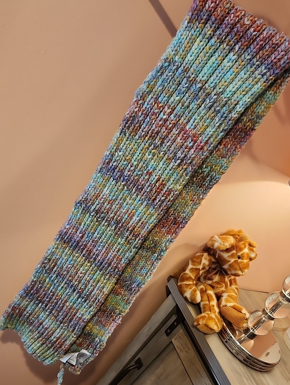 Chadwick's Multicolor Pastel Knit Scarf with Speckled Hues